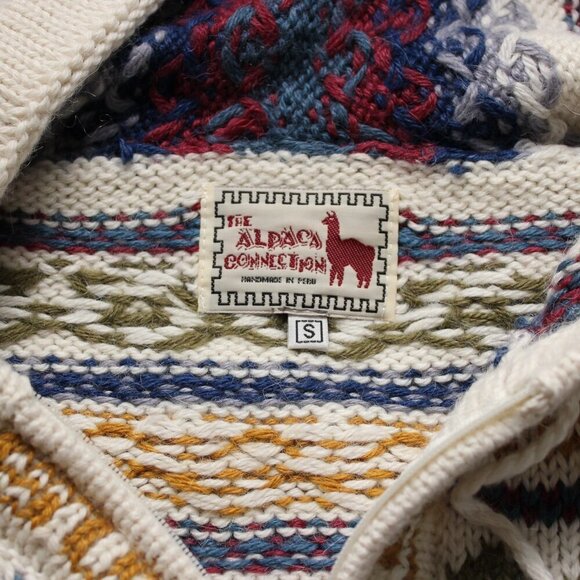 Alpaca Connection Hoodie Sweater Jacket Women’s Boho Full Zip Small - Picture 3 of 8